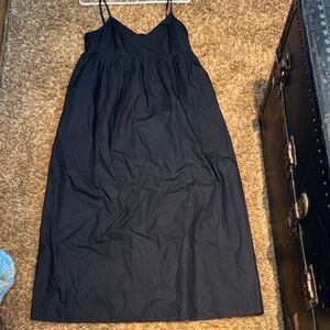Quince Black Maxi Dress with Spaghetti Straps